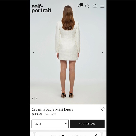 2022 spring Self-Portrait Cream Boucle Mini Dress - Picture 3 of 14